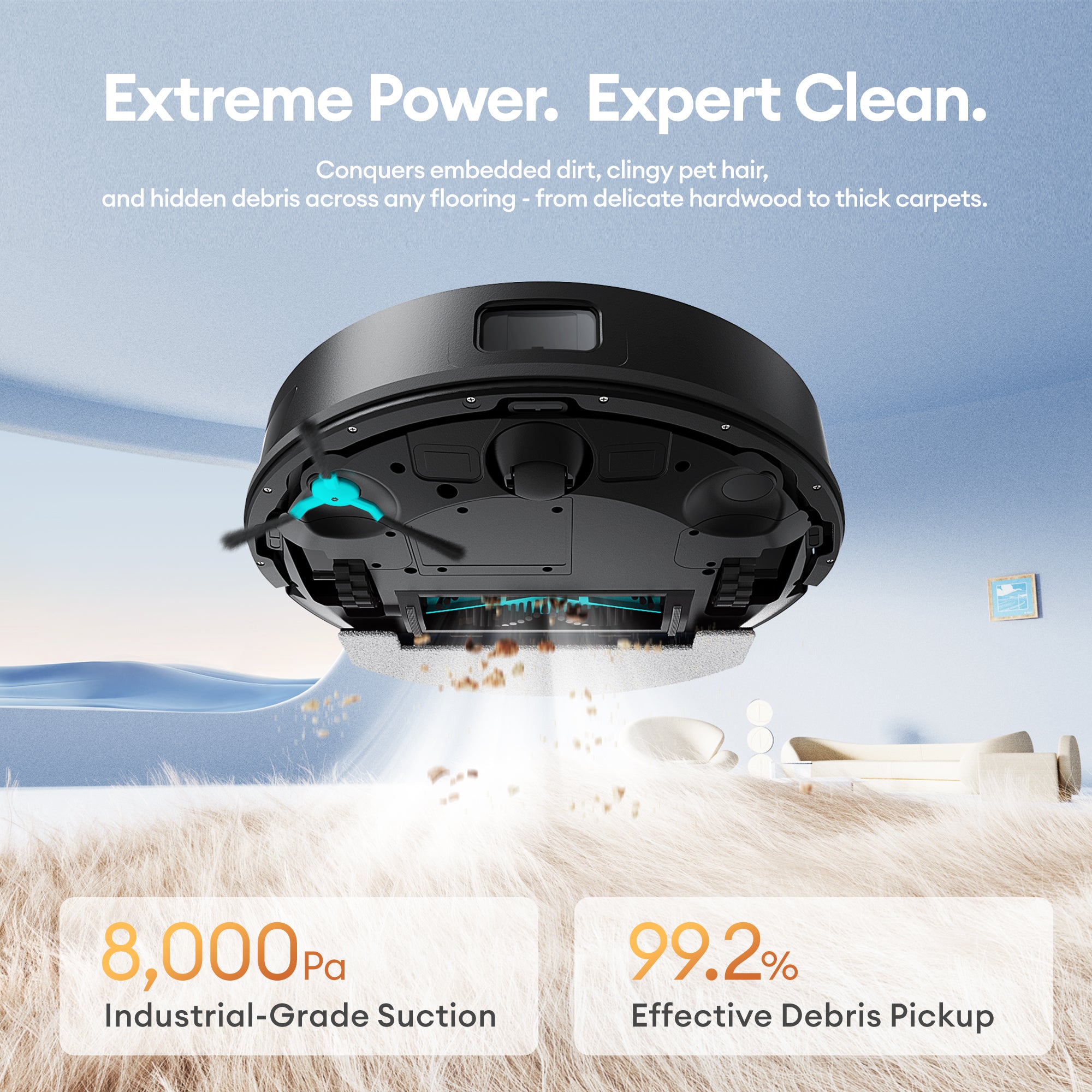 Ultenic T20 Pro Self-Emptying Robot Vacuum & Mop | 8000Pa Suction