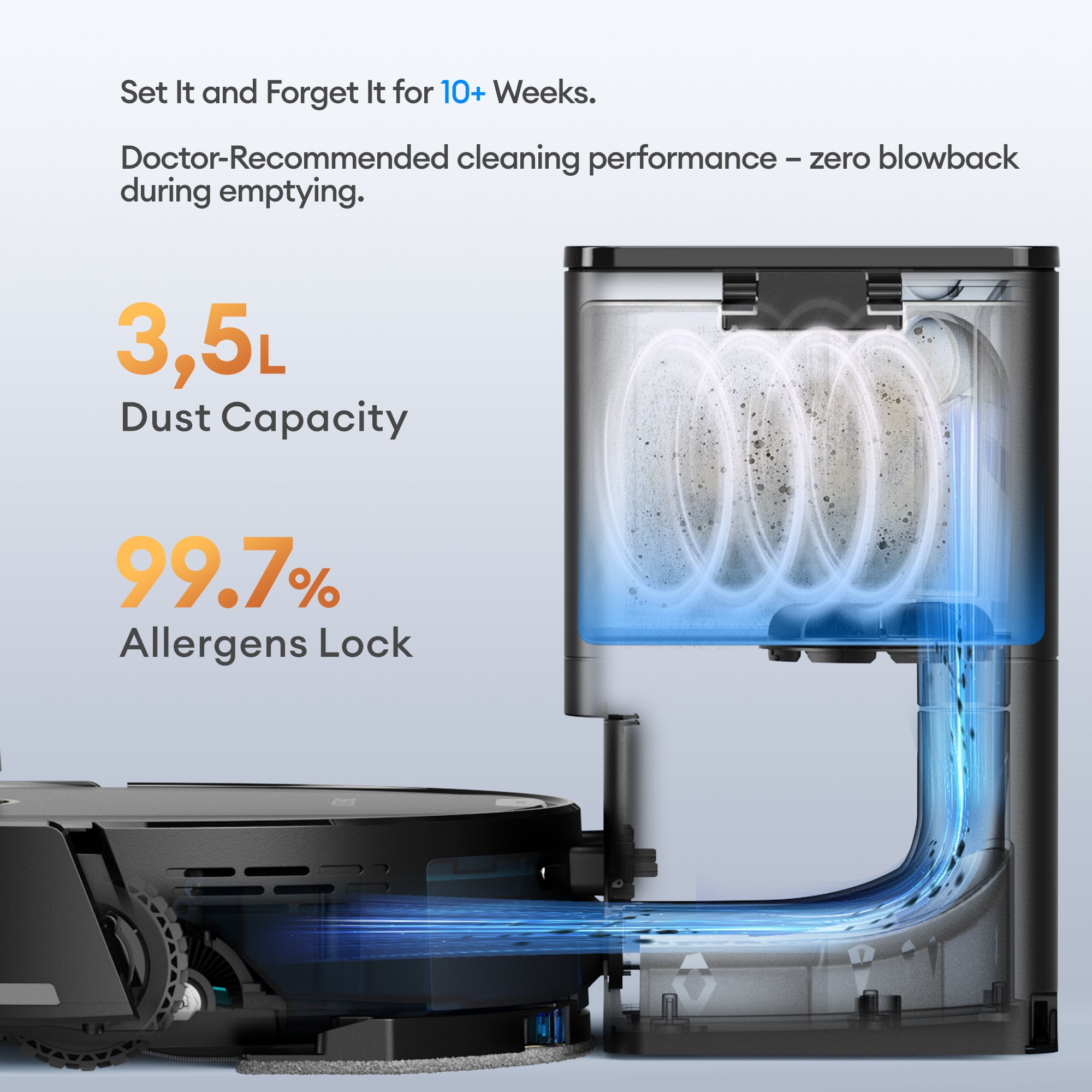 Ultenic T20 Pro Self-Emptying Robot Vacuum & Mop | 8000Pa Suction